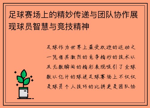 足球赛场上的精妙传递与团队协作展现球员智慧与竞技精神
