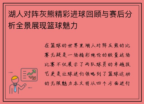 湖人对阵灰熊精彩进球回顾与赛后分析全景展现篮球魅力